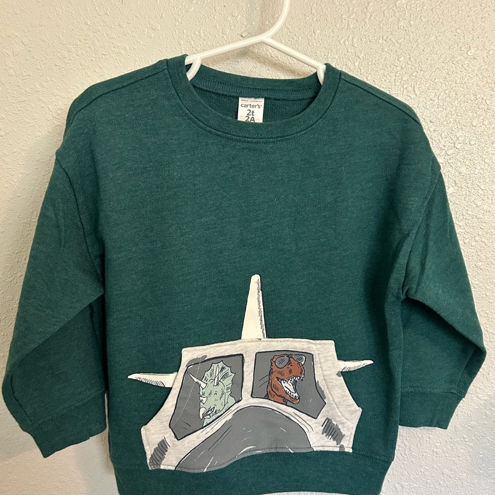 Carter's Green Dinosaur Toddler Sweatshirt